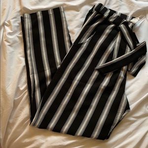 Black and White striped pants